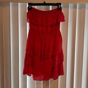 Love Culture Coral Ruffle Smocked Tube Top Mini Dress